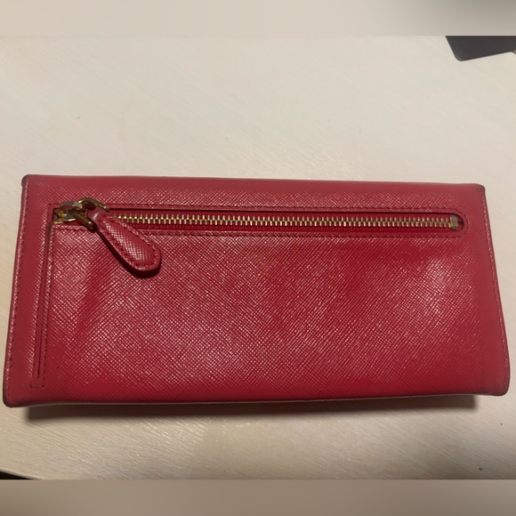 Prada Saffiano Fiocco Pink Bow Wallet - Picture 3 of 9